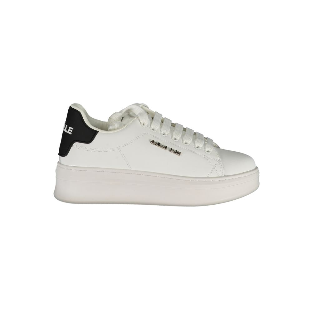 Gaelle Paris White Polyethylene Sneaker